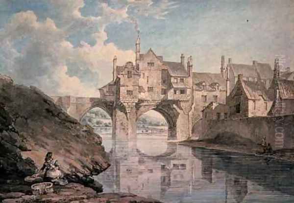 Elvet Bridge Durham 2 Oil Painting by Thomas Hearne