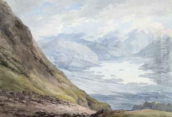 View from Skiddaw over Derwentwater Oil Painting by Thomas Hearne