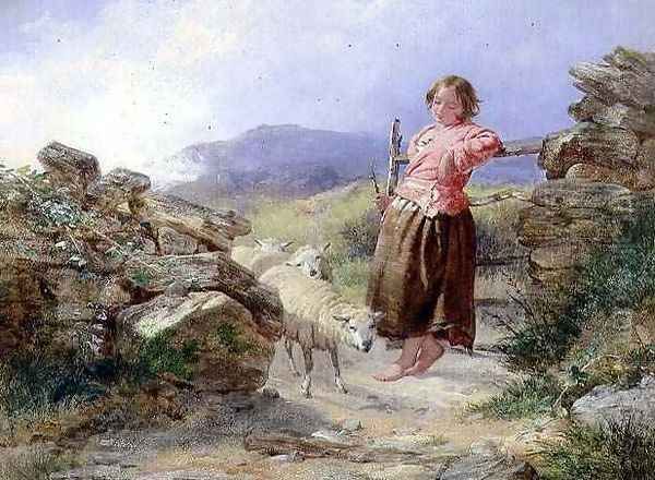 The Little Shepherdess Oil Painting by Isaac Henzell