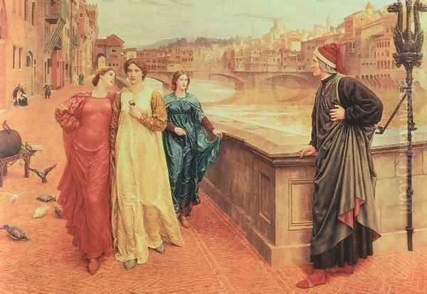 The Meeting of Dante with Beatrice Oil Painting by Henry Holiday