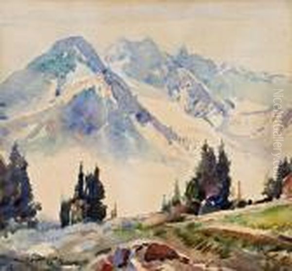 Mt. Anderson, Olympic Mountains,washington Oil Painting by Carl Oscar Borg