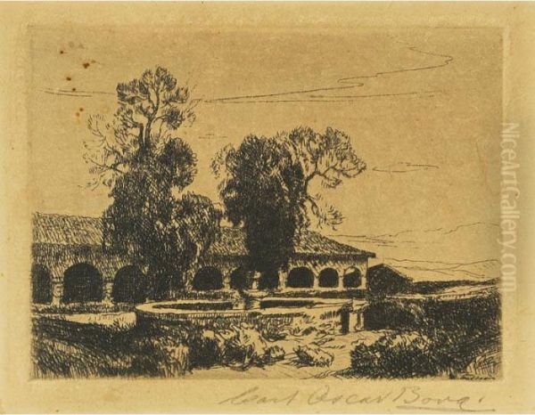 C. 1915; Etching, 3 Oil Painting by Carl Oscar Borg