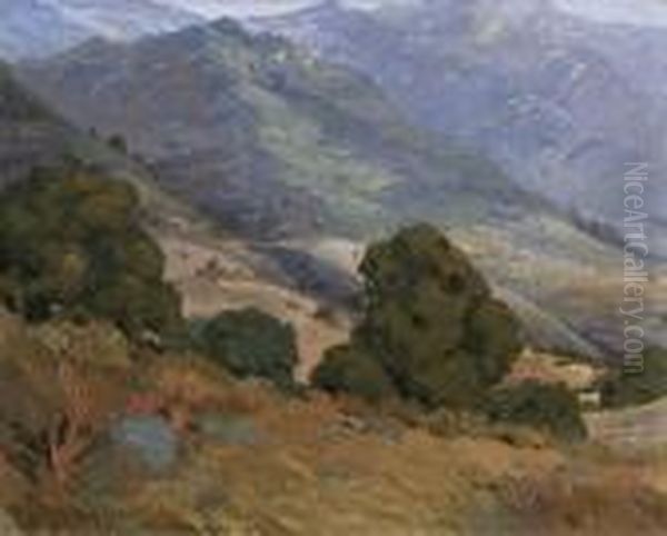 Mountains Behind Carpinteria Oil Painting by Carl Oscar Borg