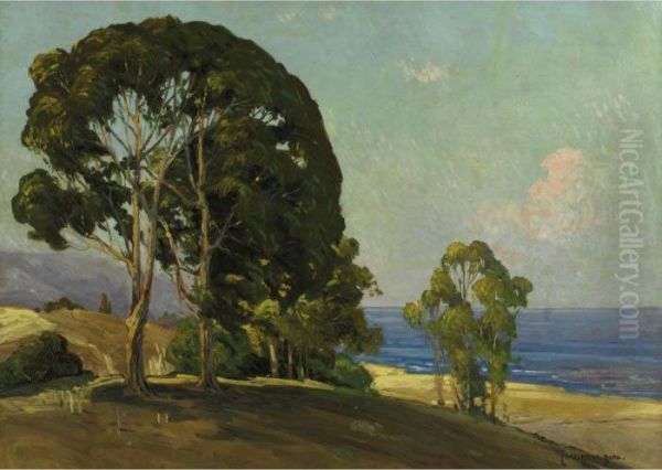 Santa Barbara Coastline Oil Painting by Carl Oscar Borg