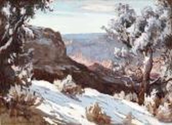 Winter Day At The Grand Canyon Oil Painting by Carl Oscar Borg