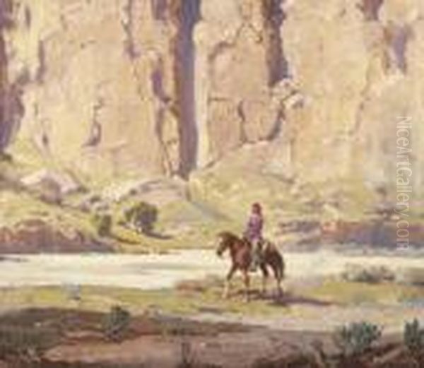 The Red Rock Wall Oil Painting by Carl Oscar Borg