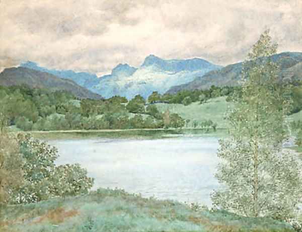 Loughrigg Tarn, Westmorland, Lake District, Cumbria Oil Painting by Henry Holiday