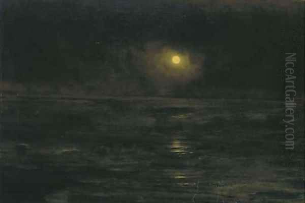 Moonlit Shore Oil Painting by Alexander Thomas Harrison