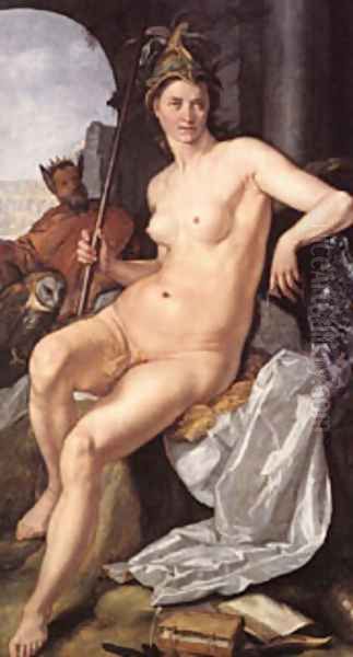 Minerva Oil Painting by Goltzius Hendrick