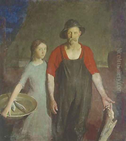 Fisherman and his Daughter Oil Painting by Charles Webster Hawthorne