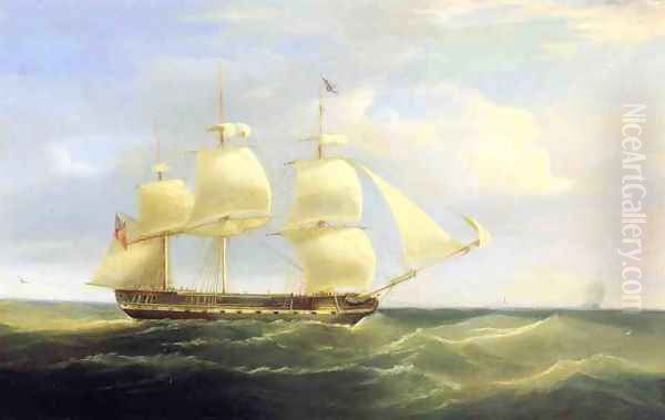 British Sailing Ship Oil Painting by William Huggins