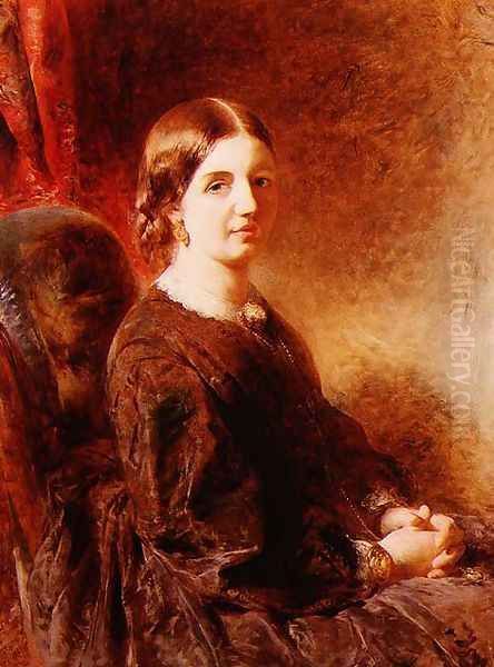 Portrait of a woman seated said to be Mrs Huggins Oil Painting by William Huggins