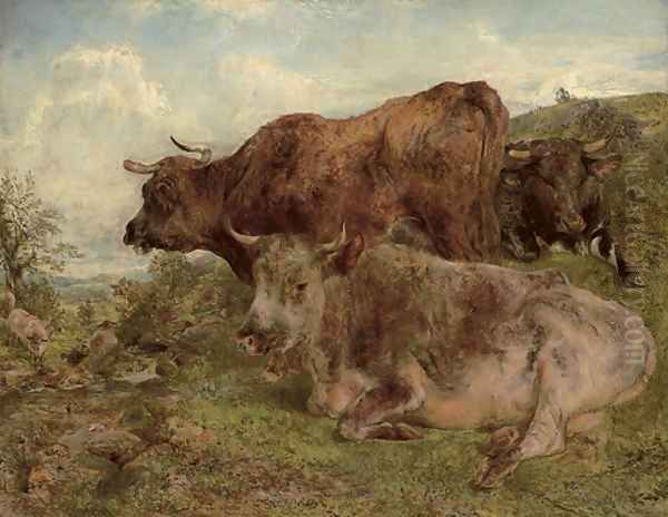 Highland cattle Oil Painting by William Huggins