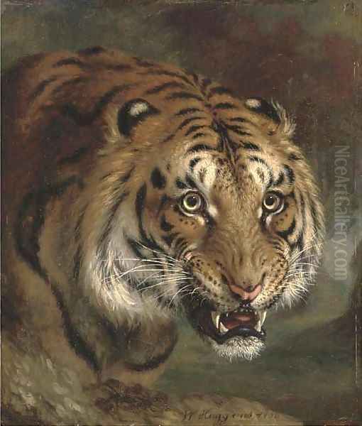 A Bengal tiger Oil Painting by William Huggins