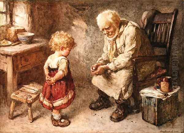 The lesson Oil Painting by John Henry Henshall