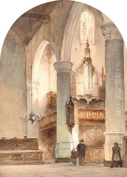 Church Interior Oil Painting by Johannes Bosboom