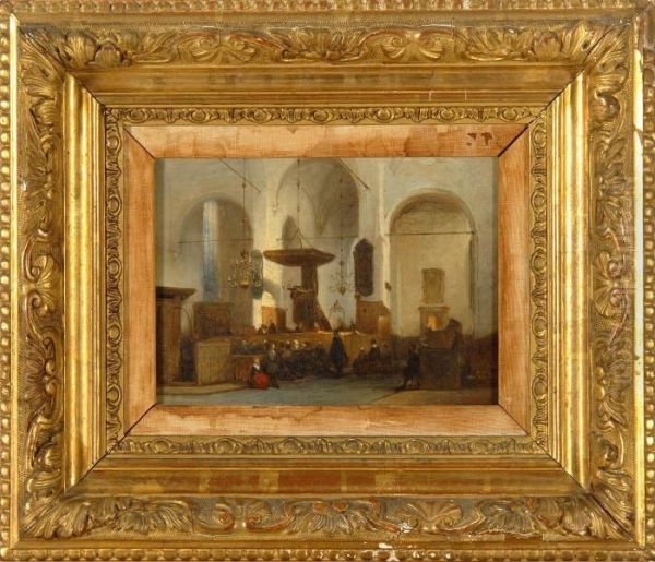 Cathedral Interior Oil Painting by Johannes Bosboom