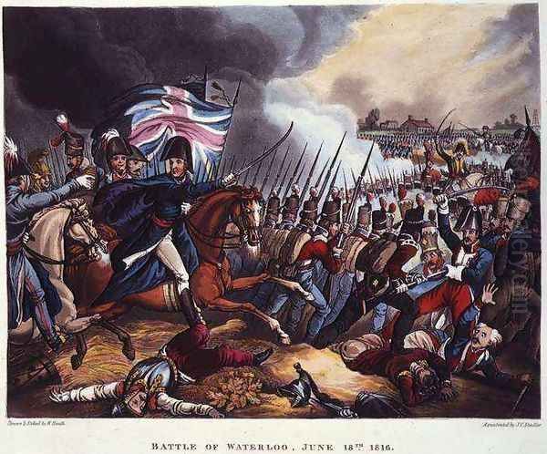 Battle of Waterloo from The Wars of Wellington Oil Painting by William Heath