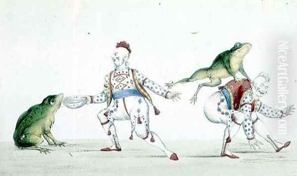 Grimaldis Leap Frog in the Comic Pantomime of the Golden Fish Oil Painting by William Heath