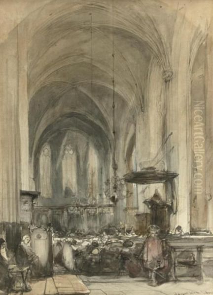 Interior Of The Jacobskerk, Utrecht Oil Painting by Johannes Bosboom