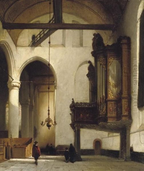 Orgel In De Kerk Te Purmerend: The Church Organ Oil Painting by Johannes Bosboom