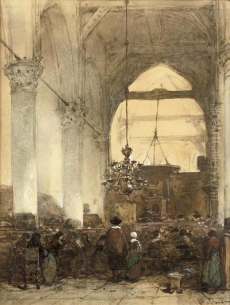 Interior Of A Church Oil Painting by Johannes Bosboom