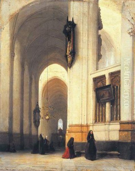 Groote Kerk Te 's Hertogenbosch Oil Painting by Johannes Bosboom