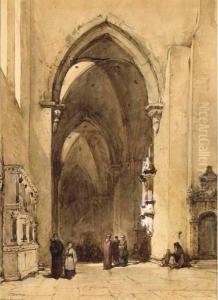 Church Interior Trier Oil Painting by Johannes Bosboom