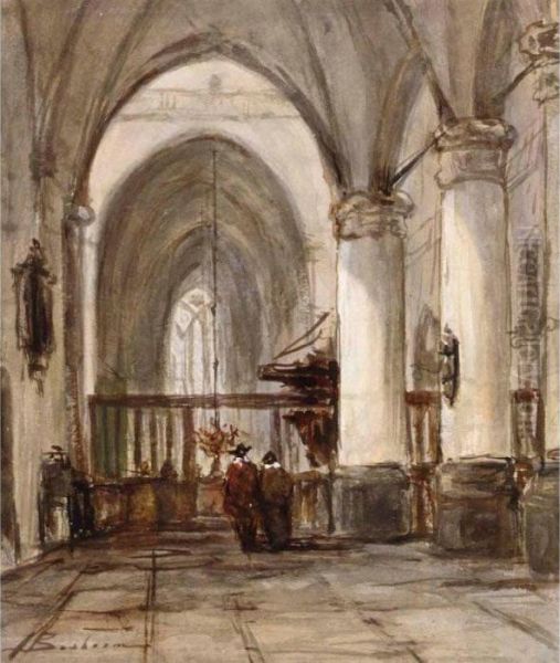 Church Interior Oil Painting by Johannes Bosboom