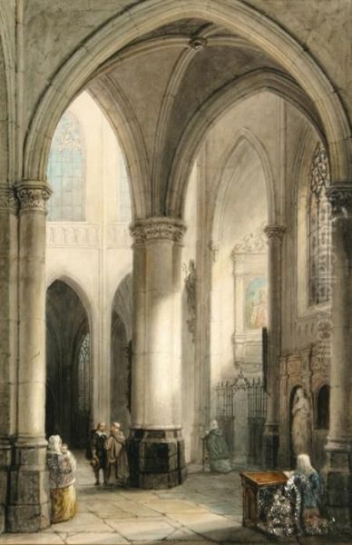 Cathedral Interior Oil Painting by Johannes Bosboom