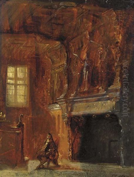 Consistorie Kamer - A Study Oil Painting by Johannes Bosboom