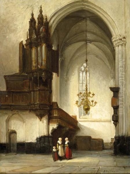 Interieur Van De Nieuwe Kerk Te Amsterdam Met Het Sweelinckorgel Oil Painting by Johannes Bosboom