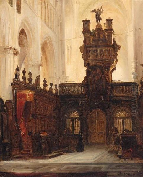 The Choir Stalls Oil Painting by Johannes Bosboom