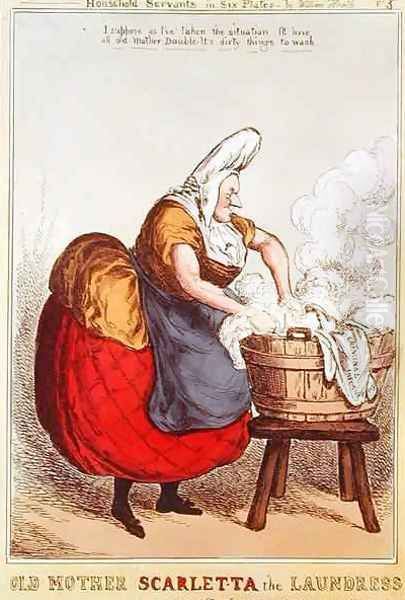 Old Mother Scarletta the Laundress Oil Painting by William Heath