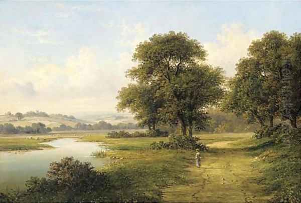 Across the valley Oil Painting by William Heath