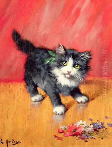 An Innocent Look Oil Painting by Leon Charles Huber