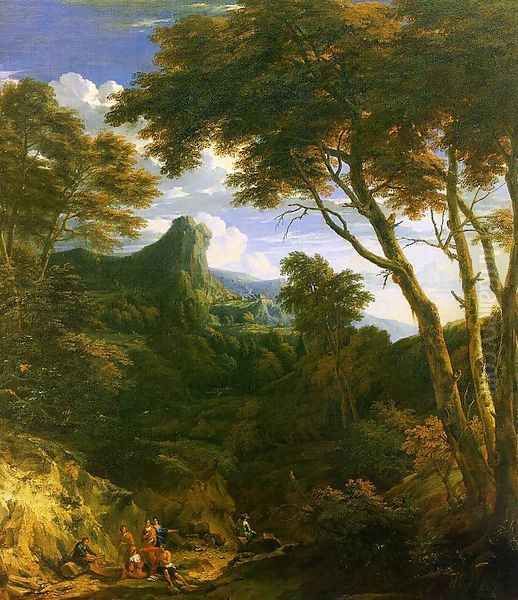 Mountainous Landscape Oil Painting by Jean-Baptiste Huysmans