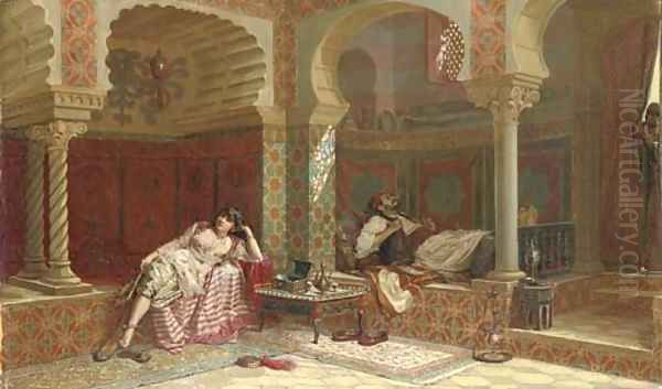 L'apres-midi oriental Oil Painting by Jean-Baptiste Huysmans