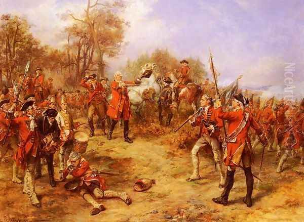 George II at the Battle of Dettingen Oil Painting by Robert Alexander Hillingford