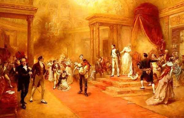 The Disaster At The Ball Given By The Austrian Embassy In Paris, 1810 Oil Painting by Robert Alexander Hillingford