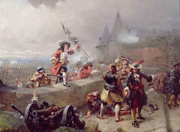 Storming the Battlements Oil Painting by Robert Alexander Hillingford