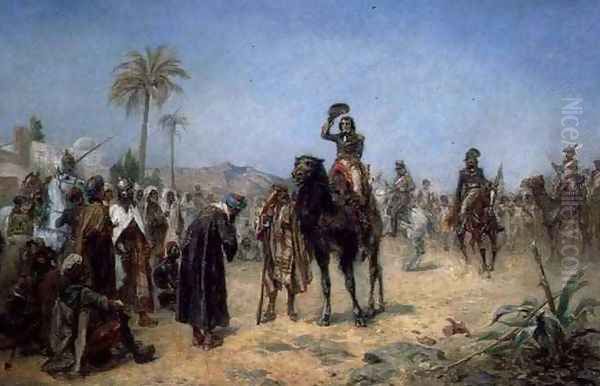 Napoleon Arriving at an Egyptian Oasis Oil Painting by Robert Alexander Hillingford