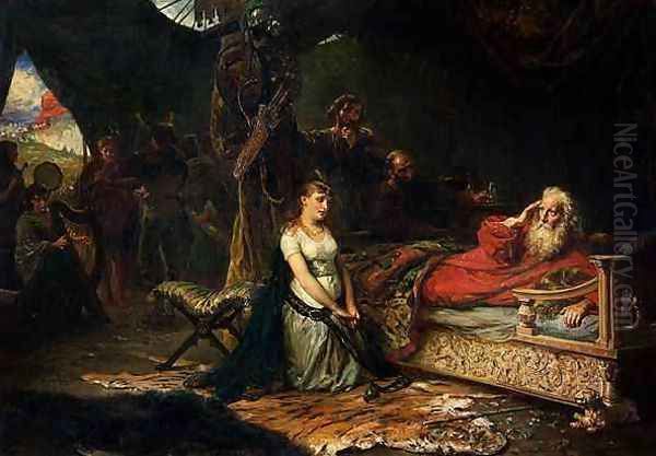 Cordelia and King Lear Oil Painting by Robert Alexander Hillingford