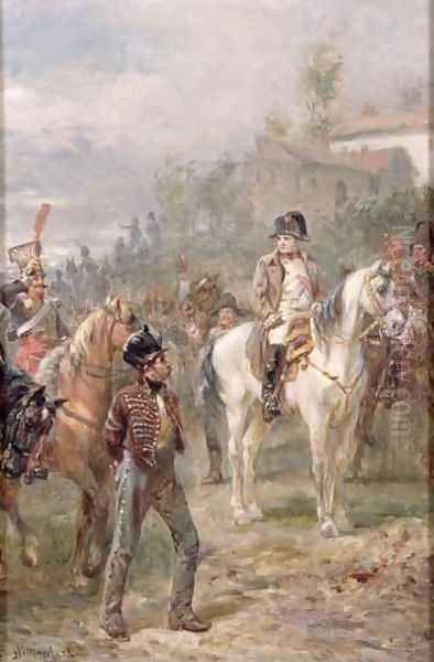 Napoleon and his Troops Oil Painting by Robert Alexander Hillingford