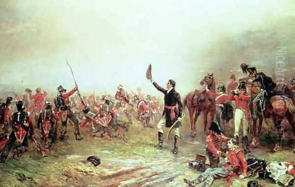 The Battle of Waterloo Oil Painting by Robert Alexander Hillingford