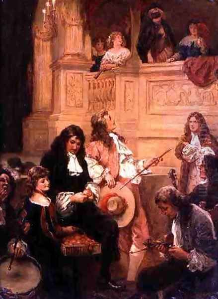 Flirtation at the Opera Oil Painting by Robert Alexander Hillingford