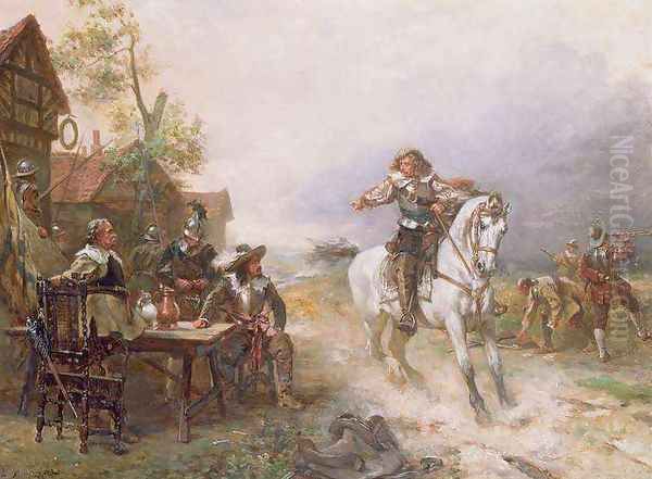 The Enemy Approaches Oil Painting by Robert Alexander Hillingford