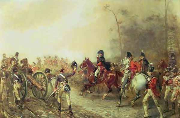 The Duke of Wellington 1769-1852 on the Road to Quatre Bras Oil Painting by Robert Alexander Hillingford