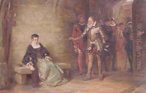 Princess Elizabeth 1533-1603 at the Tower Oil Painting by Robert Alexander Hillingford