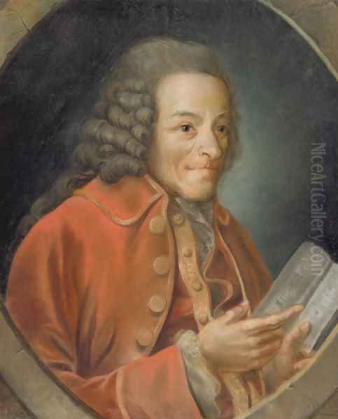 Portrait of Voltaire 1694-1778 Oil Painting by Jean Huber